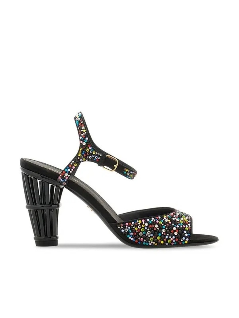 Ferragamo Nikla 85 Embellished High Heel Sandals in Black, NEW, Size 6 $1,350